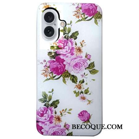 Coque iPhone 16 Fleurs Roses