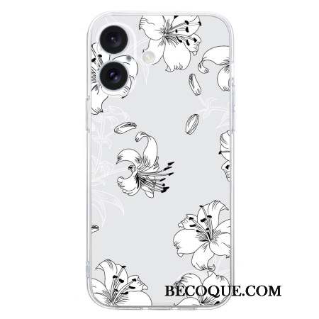 Coque iPhone 16 Plus Fleurs Blanches