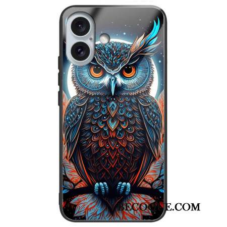 Coque iPhone 16 Plus Verre Trempé Chouette Artistique