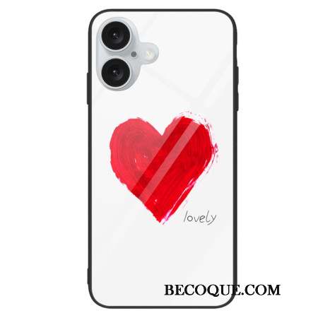 Coque iPhone 16 Plus Verre Trempé Coeur