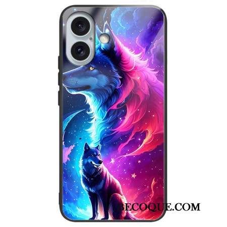 Coque iPhone 16 Plus Verre Trempé Loup Étoilé