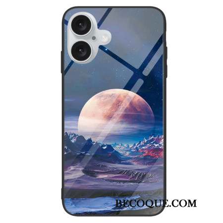 Coque iPhone 16 Plus Verre Trempé Planète Blanche