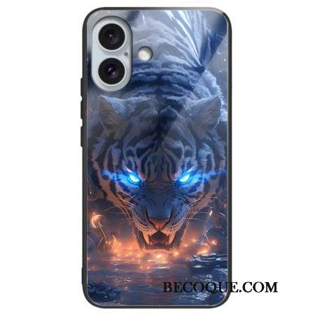 Coque iPhone 16 Plus Verre Trempé Tigre Imprimé