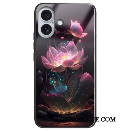 Coque iPhone 16 Plus Verre trempé Lotus Rose