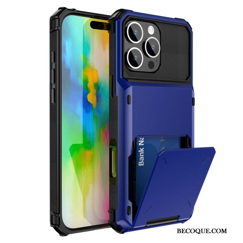 Coque iPhone 16 Pro Effet Métal Porte-Cartes