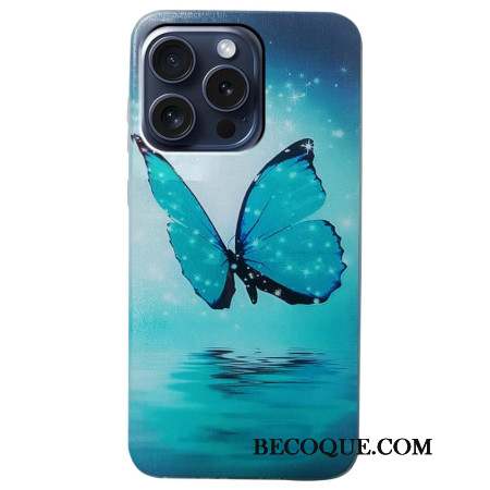 Coque iPhone 16 Pro Max Papillon Bleu