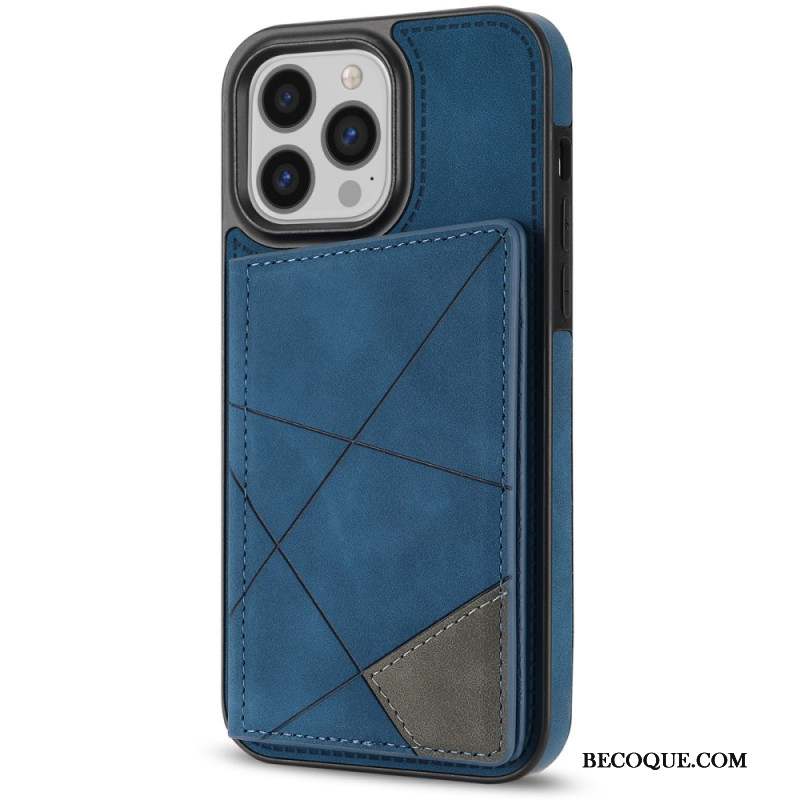 Coque iPhone 16 Pro Max Porte-Cartes Motif Géométrique