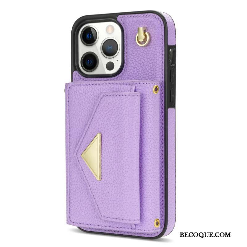 Coque iPhone 16 Pro Max Porte-Cartes et Bandoulière