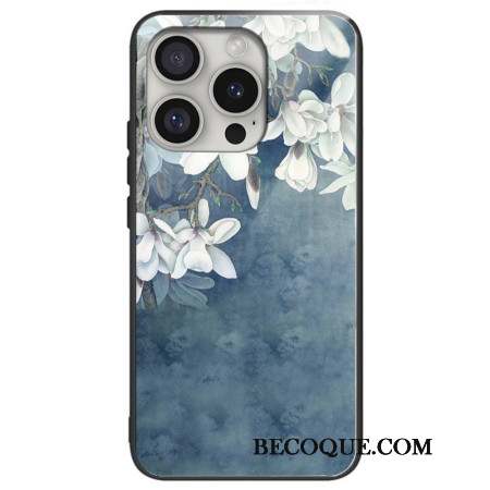 Coque iPhone 16 Pro Max Verre Trempé Magnolia Imprimé