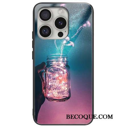 Coque iPhone 16 Pro Max Verre Trempé Méduse en Bouteille