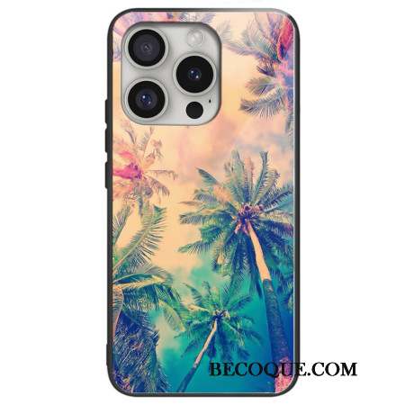 Coque iPhone 16 Pro Max Verre Trempé Palmiers