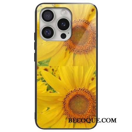 Coque iPhone 16 Pro Max Verre Trempé Tournesol