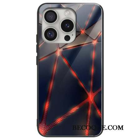 Coque iPhone 16 Pro Verre Trempé Lignes Rouges