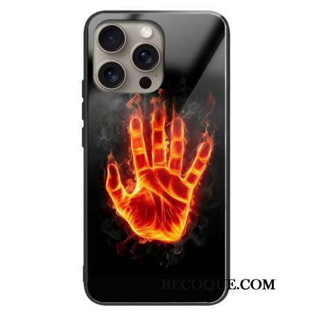 Coque iPhone 16 Pro Verre Trempé Main en Feu