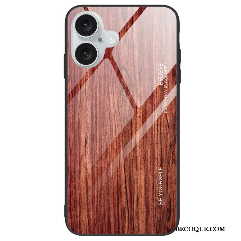 Coque iPhone 16 Verre Trempé Bois