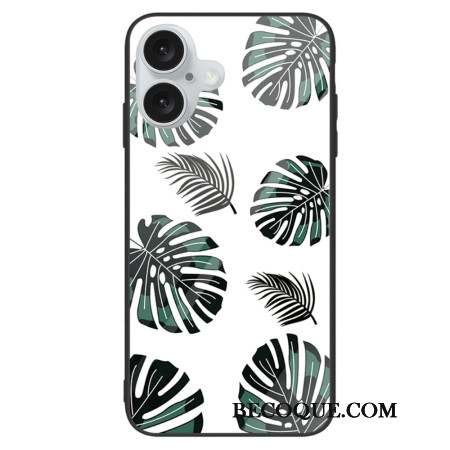 Coque iPhone 16 Verre Trempé Feuilles