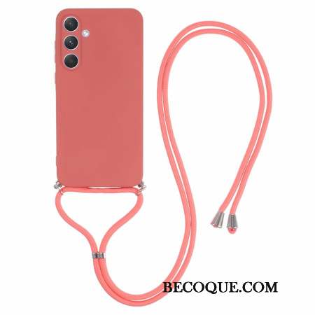 Coque à Cordon Samsung Galaxy A55 5G Rouge Aubépine