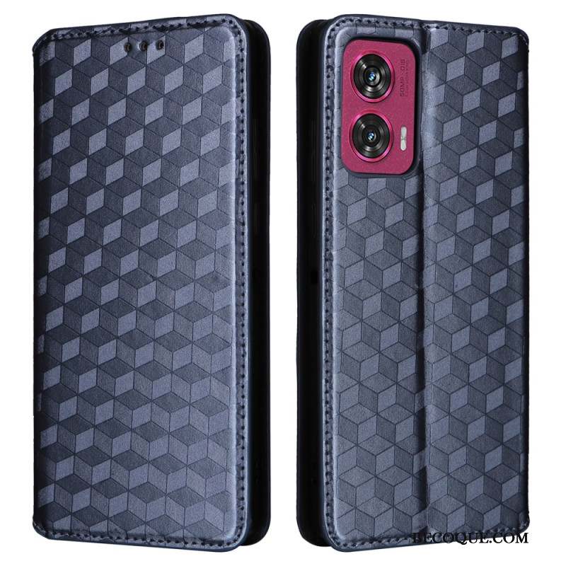 Flip Cover Motorola Edge 50 Fusion Losanges 3D