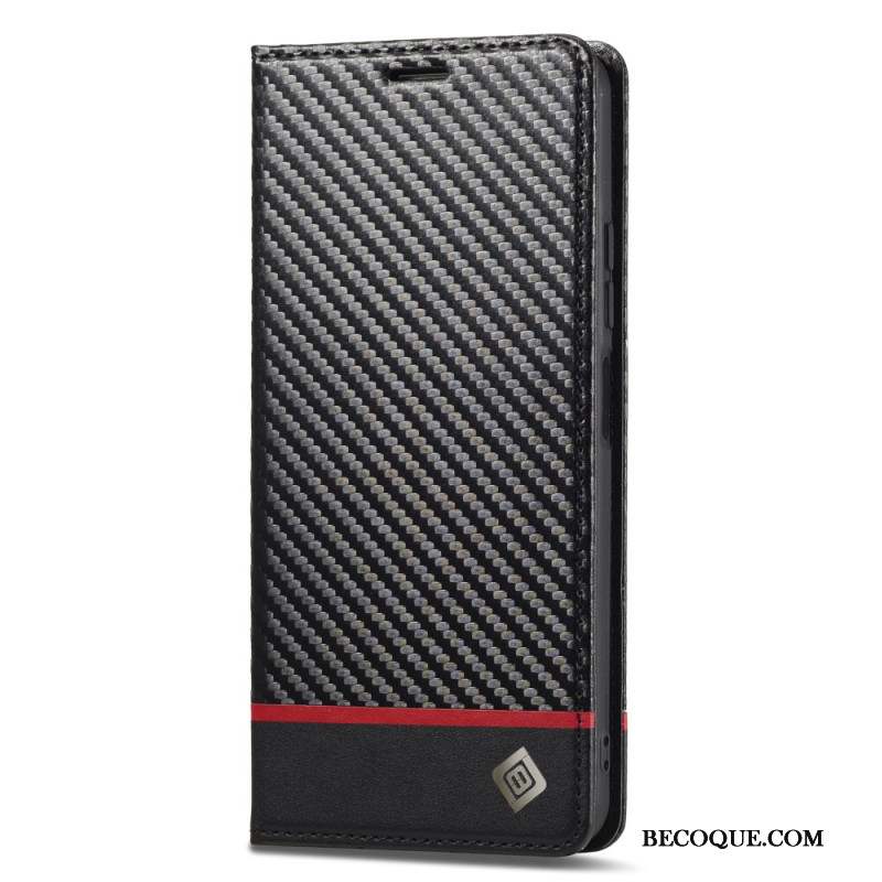 Flip Cover Xiaomi Redmi Note 13 4G Fibre Carbone LC.IMEEKE