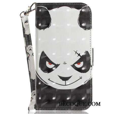 Housse Motorola Edge 50 Fusion Angry Panda à Lanière