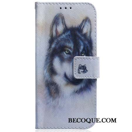 Housse Motorola Edge 50 Fusion Loup Aquarelle