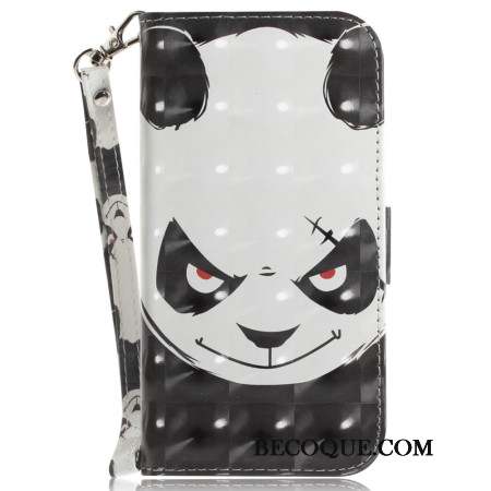 Housse Motorola Edge 50 Neo Angry Panda à Lanière