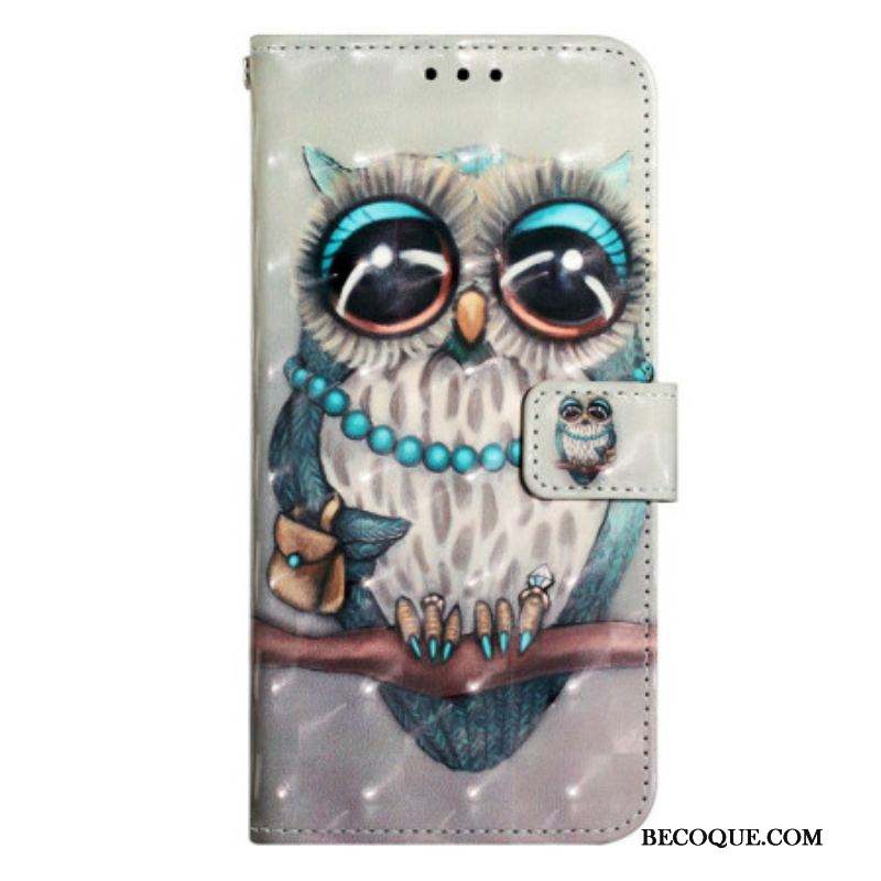 Housse Samsung Galaxy A14 5G / A14 Miss Hibou à Lanière