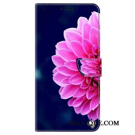 Housse Samsung Galaxy A15 5G / A15 Fleurs Roses sur Fond Bleu