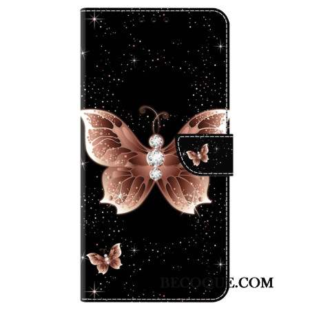 Housse Samsung Galaxy A15 Papillons Diamants Roses