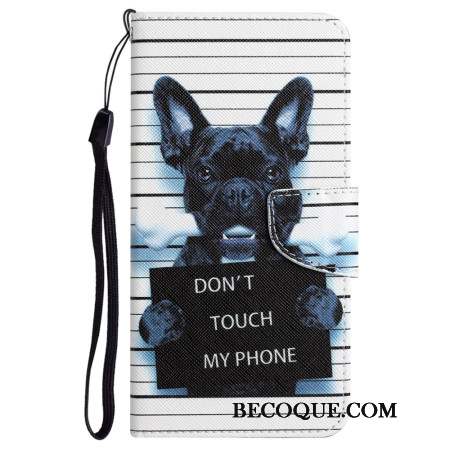 Housse Samsung Galaxy A55 5G Chien Don't Touch my Phone à Lanière