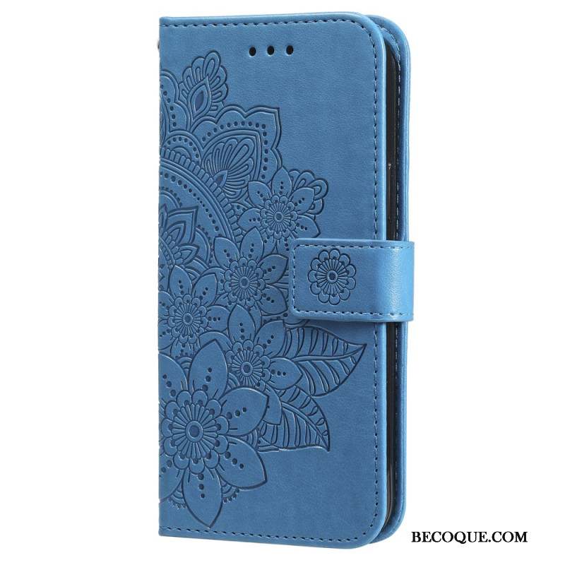 Housse Samsung Galaxy A55 5G Fleur Mandala à Lanière