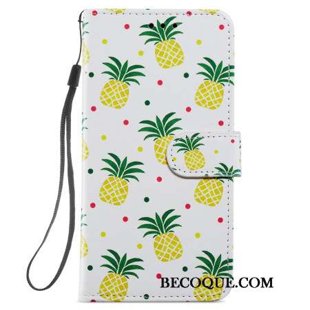 Housse Samsung Galaxy S24 5G Ananas à Lanière