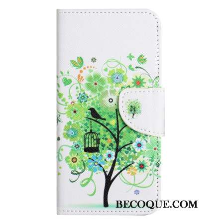 Housse Samsung Galaxy S24 5G Arbre Vert à Lanière