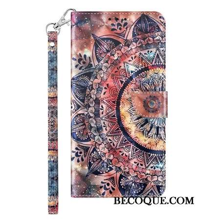 Housse Samsung Galaxy S24 5G Mandala Coloré à Lanière