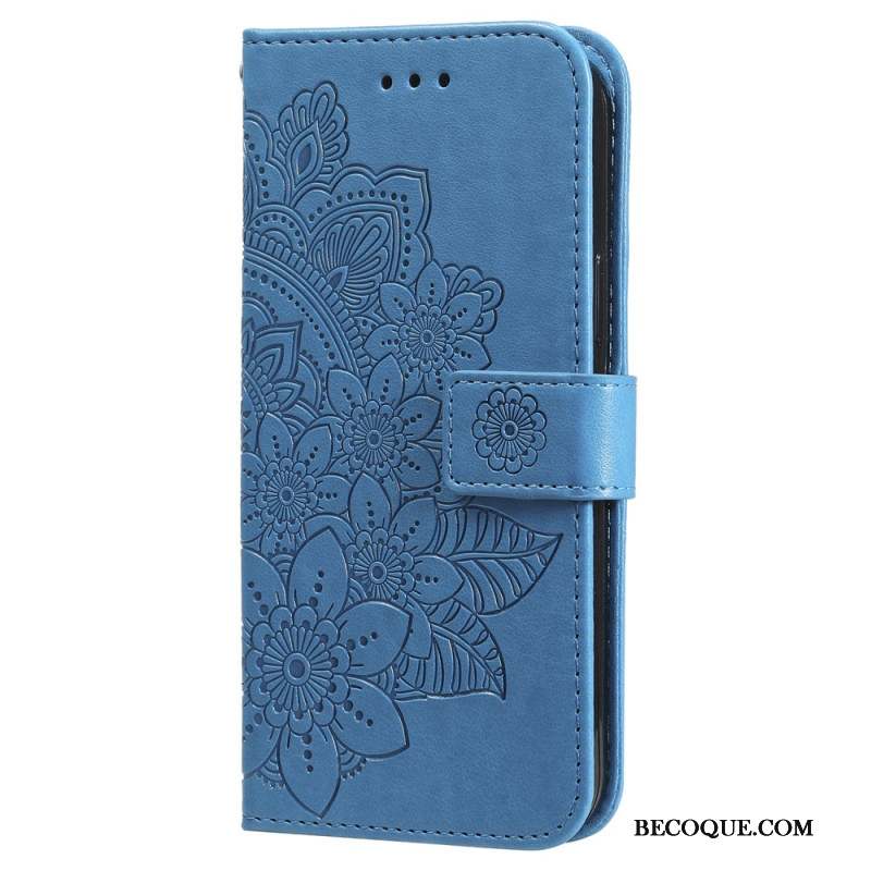 Housse Samsung Galaxy S24 5G Mandala Floral avec Lanière