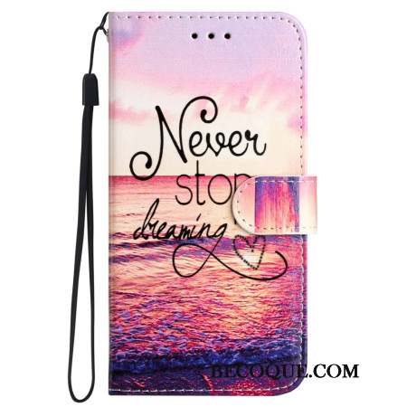 Housse Samsung Galaxy S24 5G Midnight Never Stop Dreaming à Lanière