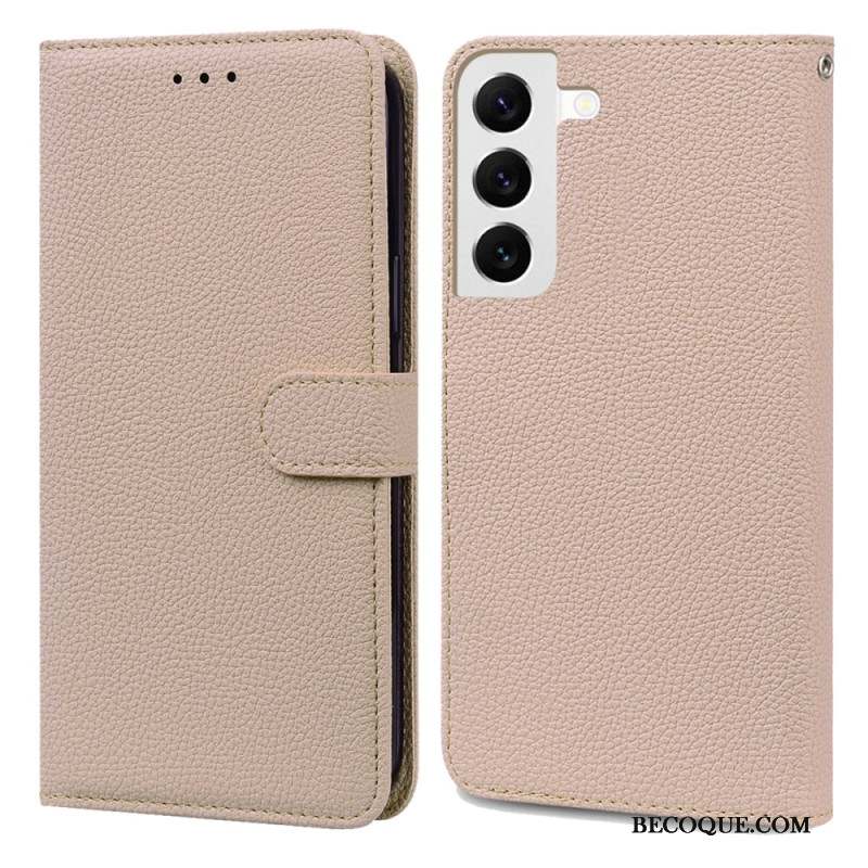 Housse Samsung Galaxy S24 5G Simili Cuir Litchi à Lanière