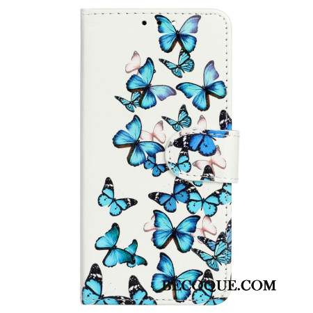 Housse Samsung Galaxy S24 FE Papillons Bleus en Vol