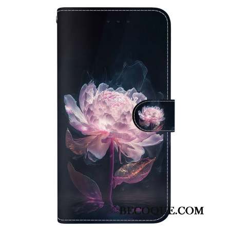 Housse Samsung Galaxy S24 Plus Pivoine Pourpre à Lanière