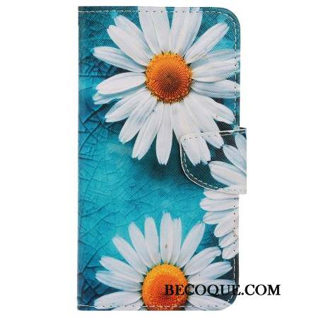 Housse Samsung Galaxy S24 Ultra 5G Chrysanthèmes à Lanière