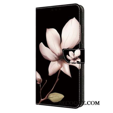 Housse Samsung Galaxy S24 Ultra 5G Fleur Rose sur Fond Noir