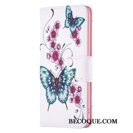 Housse Samsung Galaxy S24 Ultra 5G Fleurs de Pêcher et Papillons