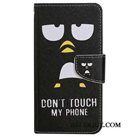 Housse Samsung Galaxy S24 Ultra 5G Pingouin Don't Touch my Phone à Lanière