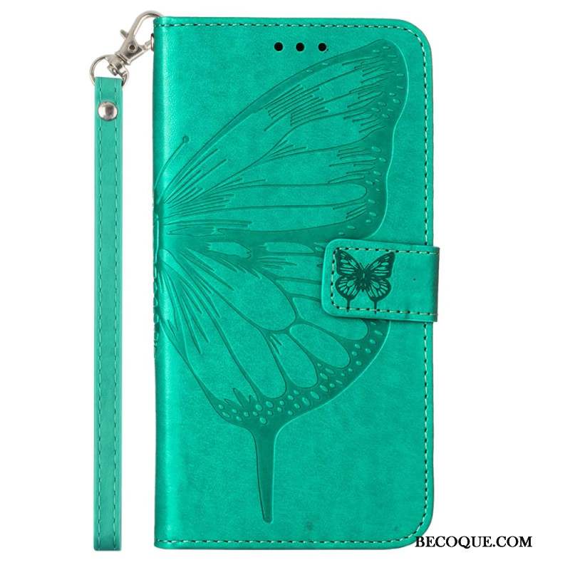 Housse Samsung Galaxy Z Fold 6 Papillon Floral à Lanière