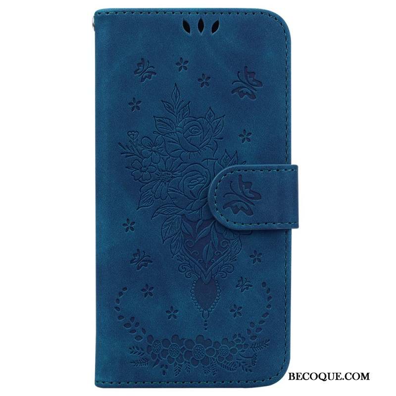 Housse Sony Xperia 10 VI Motif Roses à Lanière