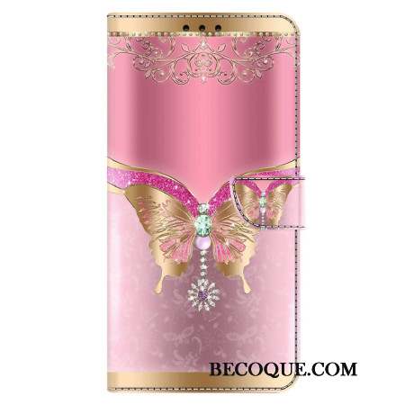 Housse Xiaomi 14 Papillon Or-Rose