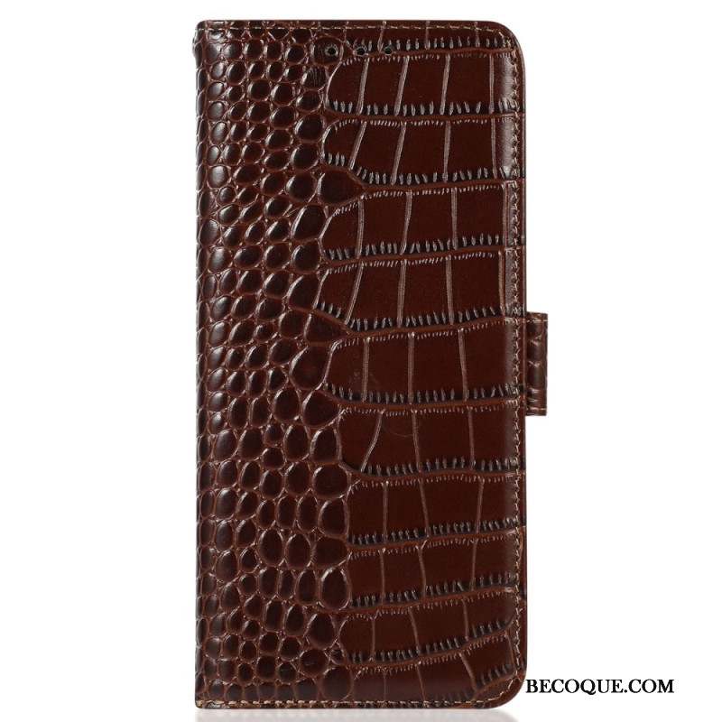 Housse Xiaomi 14 Pro Texture Crocodile avec Blocage RFID