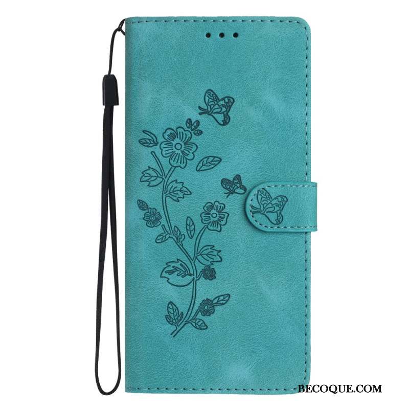 Housse Xiaomi 14T Pro Motif Floral à Lanière