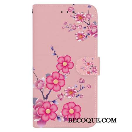 Housse Xiaomi Redmi Note 13 4G Motif Sakura à Lanière