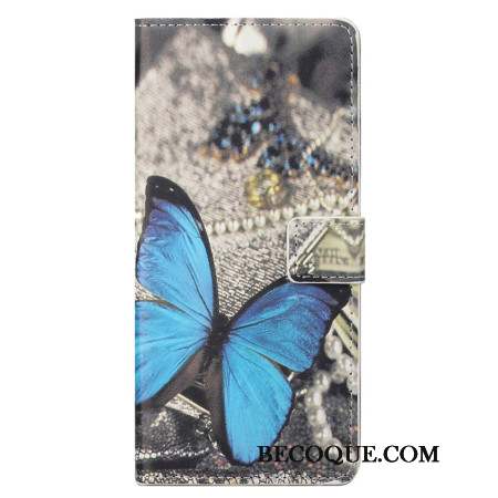 Housse Xiaomi Redmi Note 13 4G Papillon Bleu